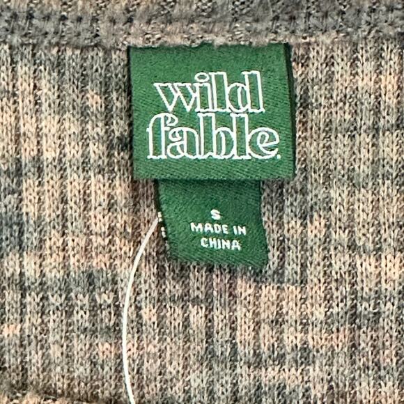 New Women's Long Sleeve Ribbed Lace Up Cozy Knit Brown Blouse size‎ Small - Picture 3 of 3